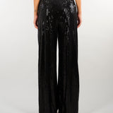 Pantalone Nero in velluto con paillettes PA10101TPAI0032 V0003 SIMONA CORSELLINI 