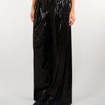Pantalone Nero in velluto con paillettes PA10101TPAI0032 V0003 SIMONA CORSELLINI 