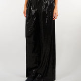 Pantalone Nero in velluto con paillettes PA10101TPAI0032 V0003 SIMONA CORSELLINI 