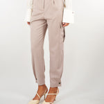 Pantalone Beige cargo elegante con cintura PAW0501TFLP0001 V0796 SIMONA CORSELLINI 