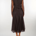 Abito midi Marrone in pizzo con paillettes TF2080 13611 TWIN SET 