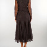 Abito midi Marrone in pizzo con paillettes TF2080 13611 TWIN SET 