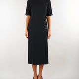 Abito Nero midi con bottoni gioiello TP2046 6 TWIN SET 
