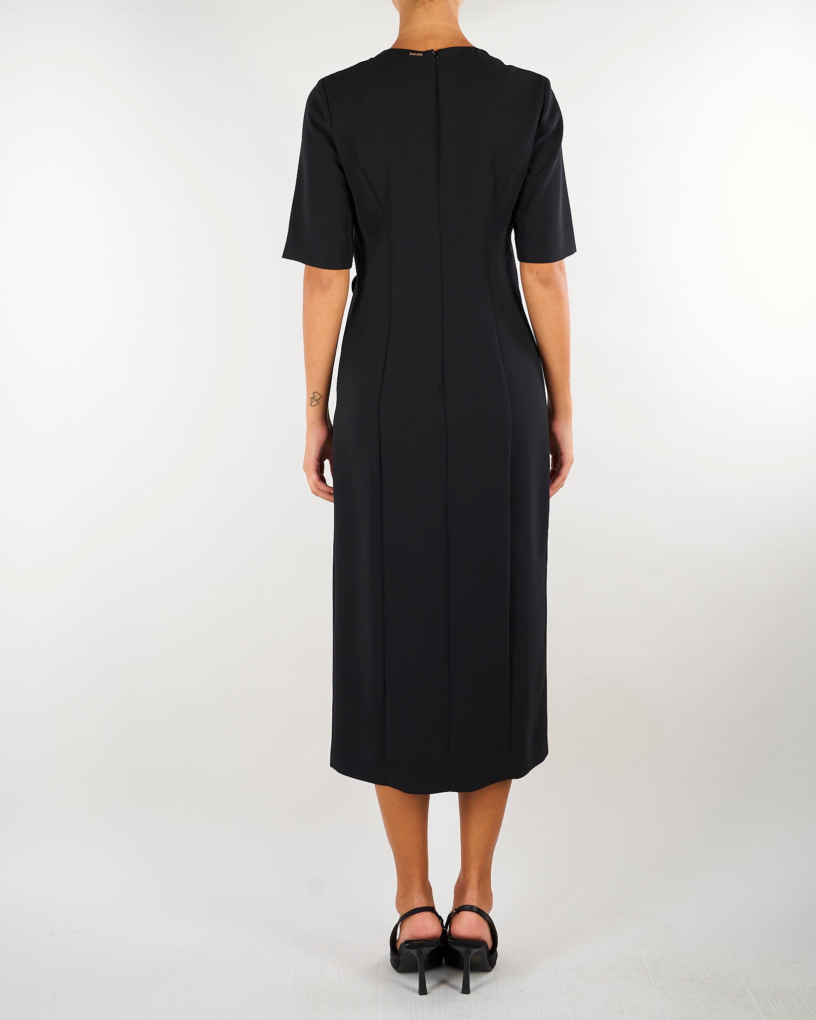 Abito Nero midi con bottoni gioiello TP2046 6 TWIN SET 