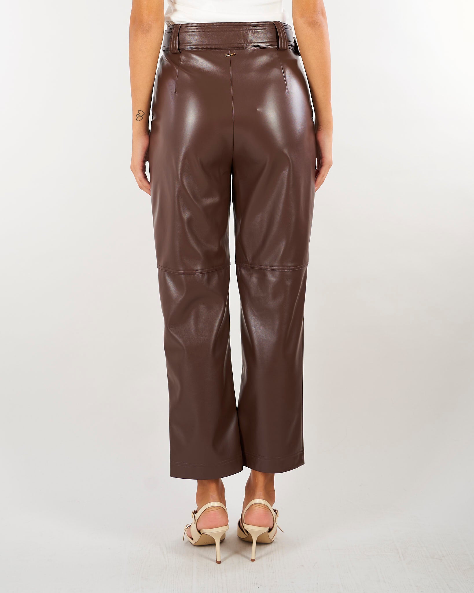 Pantalone Moro effetto pelle con cintura TP2051 13411 TWIN SET 