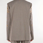 Blazer Beige in pied de poule con ricamo TP2630 13828 TWIN SET 