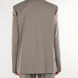 Blazer Beige in pied de poule con ricamo TP2630 13828 TWIN SET 