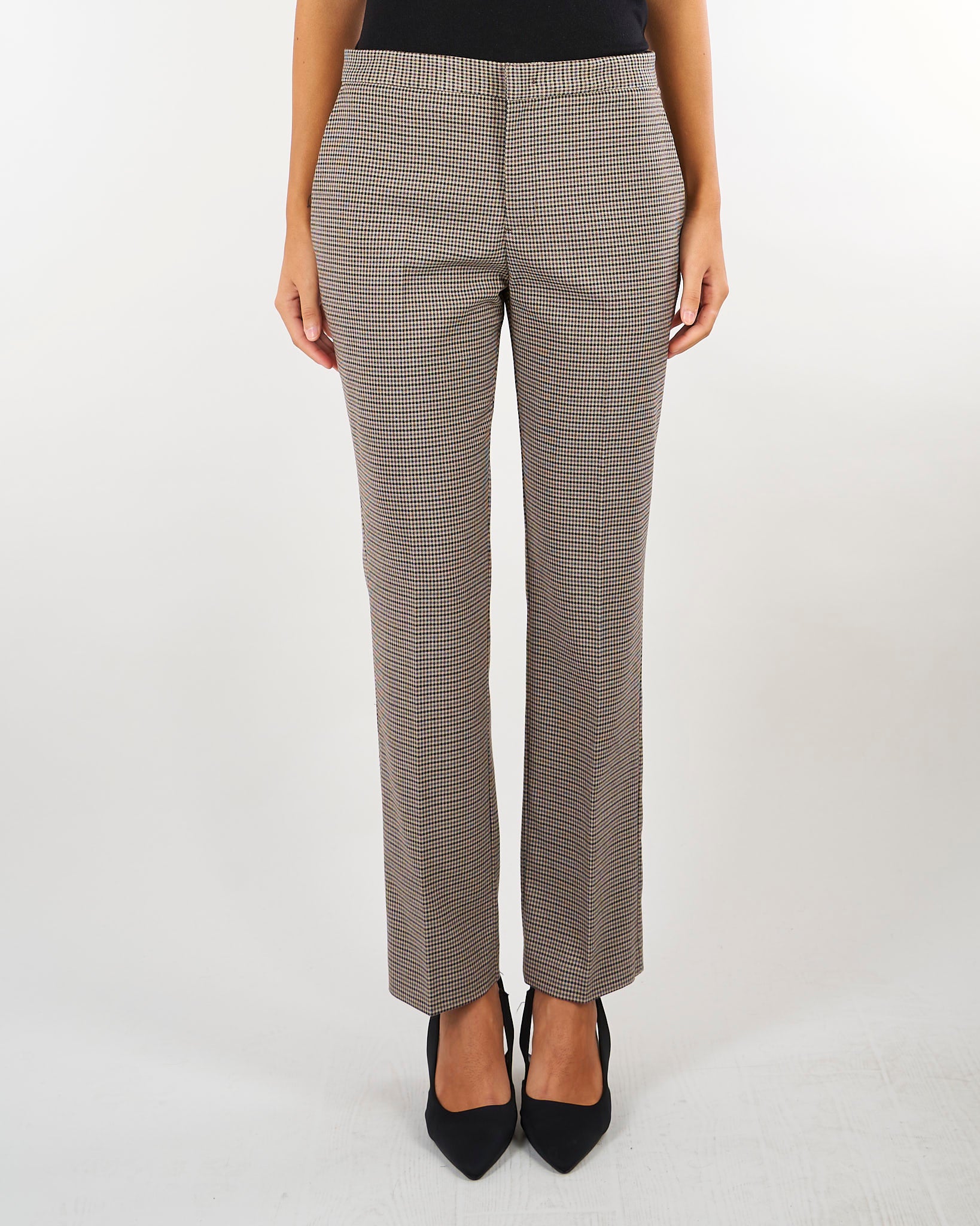 Pantaloni Beiege in pied de poule dalla linea dritta TP2635 13828 TWIN SET 