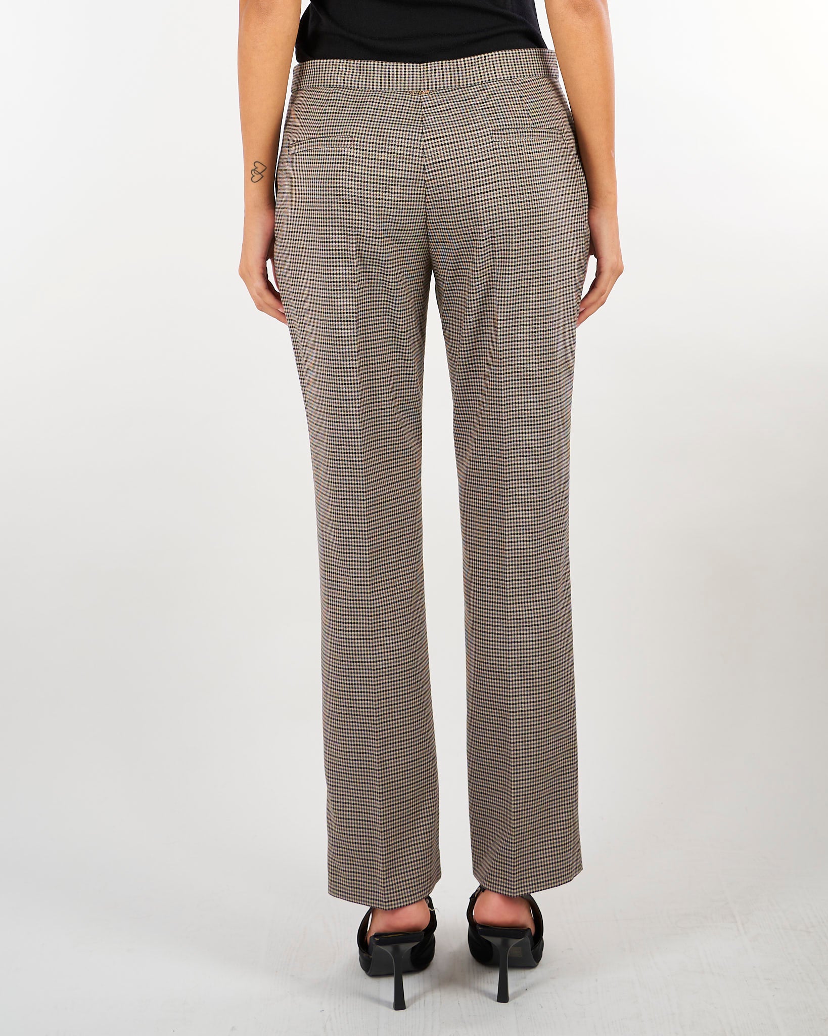 Pantaloni Beiege in pied de poule dalla linea dritta TP2635 13828 TWIN SET 