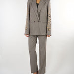 Pantaloni Beiege in pied de poule dalla linea dritta TP2635 13828 TWIN SET 