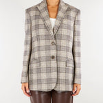 Giacca Blazer Beige in panno check con paillettes TP2742 13717 TWIN SET 