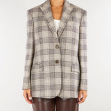 Giacca Blazer Beige in panno check con paillettes TP2742 13717 TWIN SET 