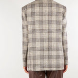 Giacca Blazer Beige in panno check con paillettes TP2742 13717 TWIN SET 