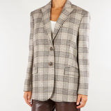 Giacca Blazer Beige in panno check con paillettes TP2742 13717 TWIN SET 