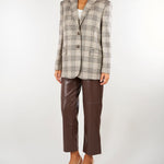Giacca Blazer Beige in panno check con paillettes TP2742 13717 TWIN SET 