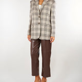 Giacca Blazer Beige in panno check con paillettes TP2742 13717 TWIN SET 