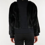 Bomber Nero in faux fur e panno TT2180 6 TWIN SET 