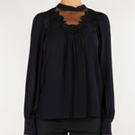 Camicia Nera con dettagli in pizzo TT2461 6 TWIN SET 