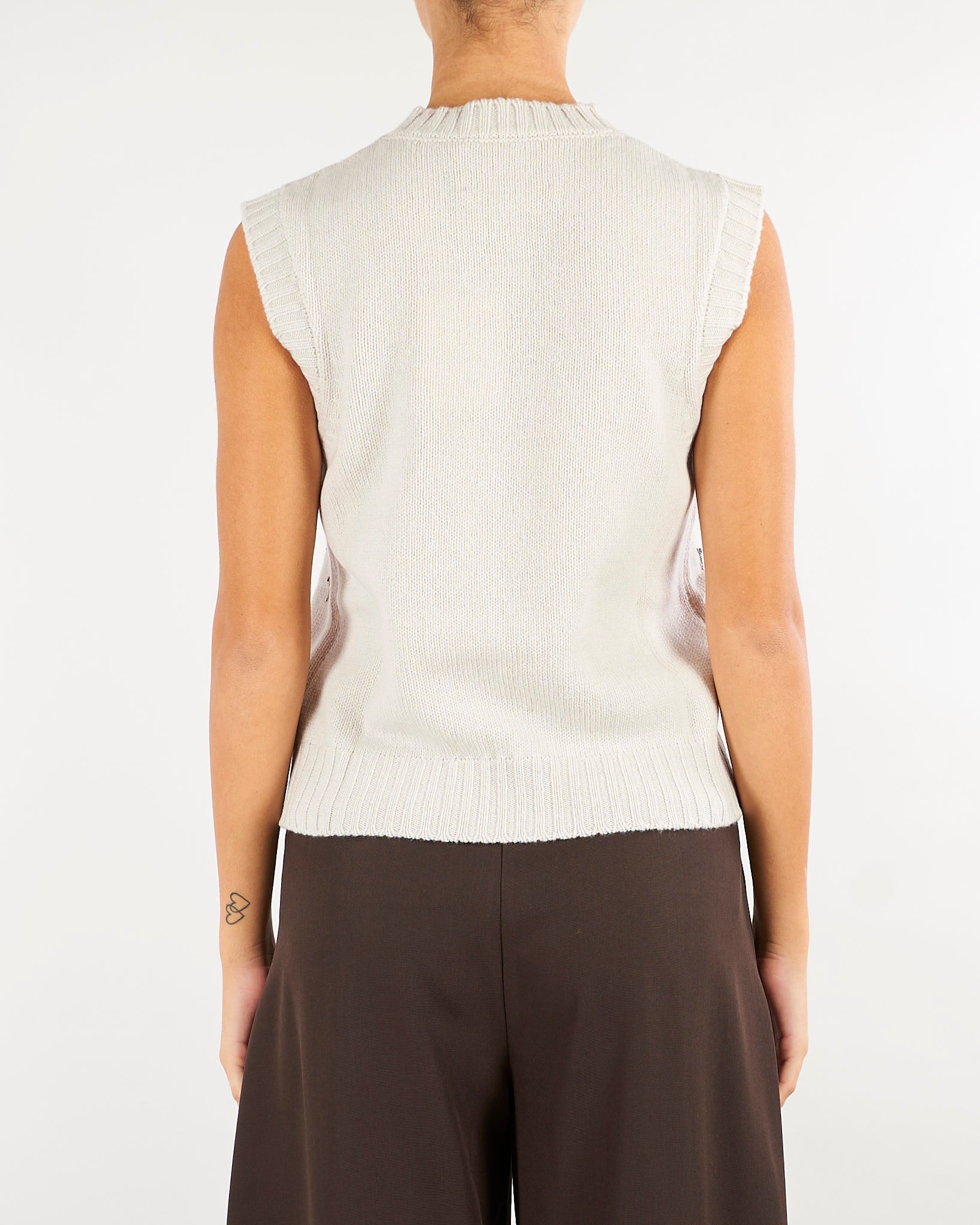 Top Mastice in pura lana e cashmere con applicazioni V72453 16 VANISE' 