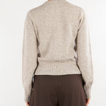 Maglia Visone in pura lana e cashmere con applicazioni sullo scollo V74450 25 VANISE' 