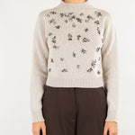 Maglia Mastice in pura lana e cashmere con applicazioni V74451 16 VANISE' 