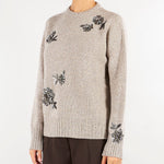 Maglia Visone in pura lana e cashmere con applicazioni floreali V74455 25 VANISE' 