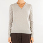 Maglia Mastice in puro cashmere con scollo a V V74600 16 VANISE' 