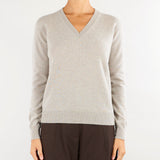 Maglia Mastice in puro cashmere con scollo a V V74600 16 VANISE' 