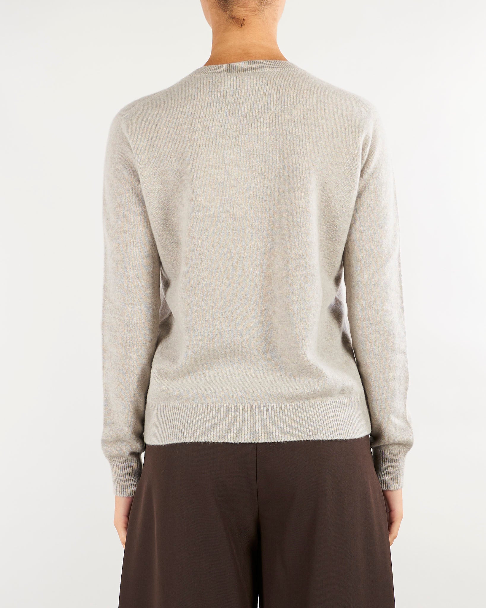 Maglia Mastice in puro cashmere con scollo a V V74600 16 VANISE' 