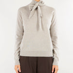 Maglia Mastice in puro cashmere con fiocco al collo V74623 16 VANISE' 