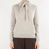 Maglia Mastice in puro cashmere con fiocco al collo V74623 16 VANISE' 