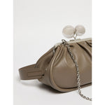 Borsa Tortora Pasticcino Bag medium in nappa lucida con maxi ball MILVANEW 97 WEEKEND MAX MARA 