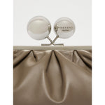 Borsa Tortora Pasticcino Bag medium in nappa lucida con maxi ball MILVANEW 97 WEEKEND MAX MARA 