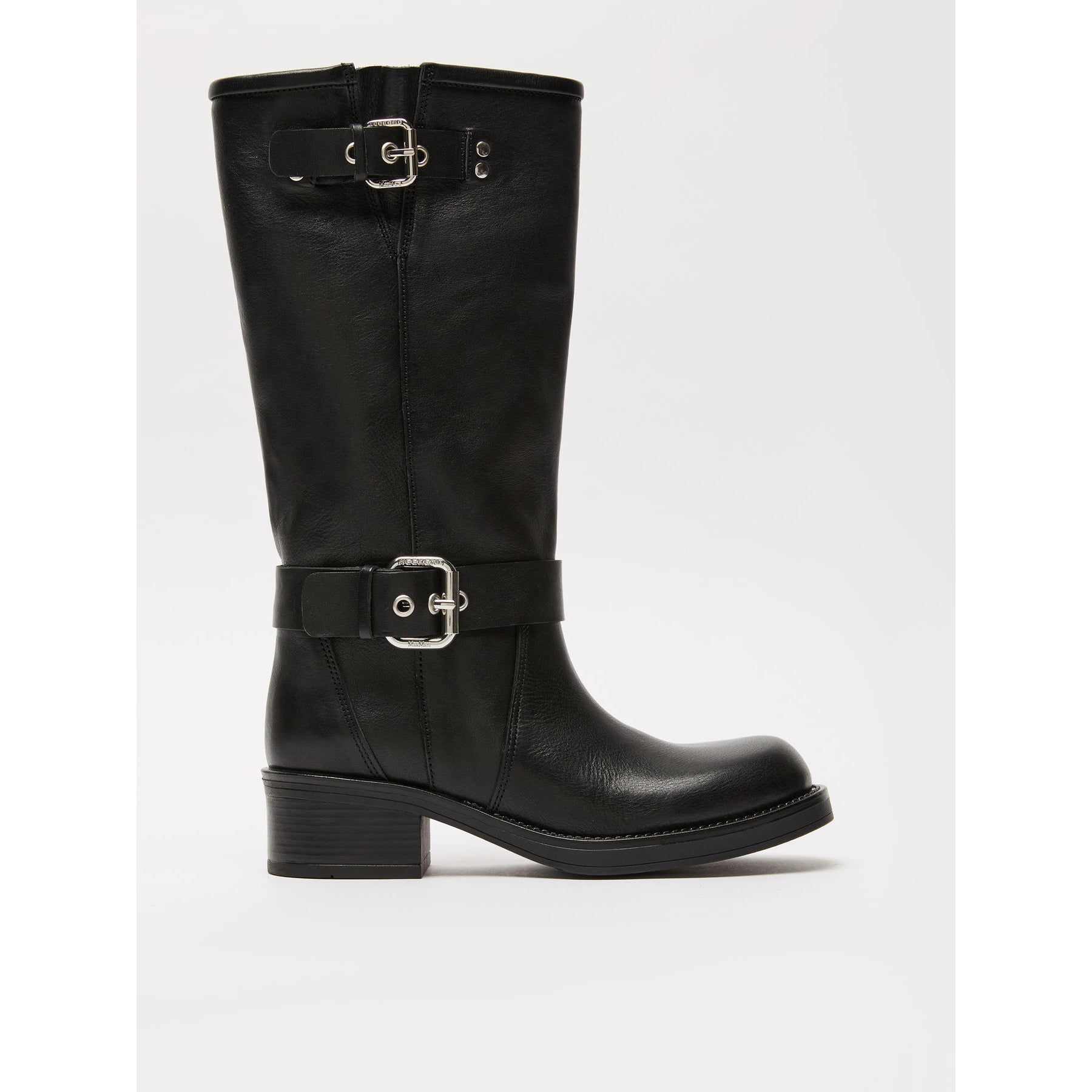 Stivale biker Nero in pelle con fibbie WKAADDOBBO 1 WEEKEND MAX MARA 