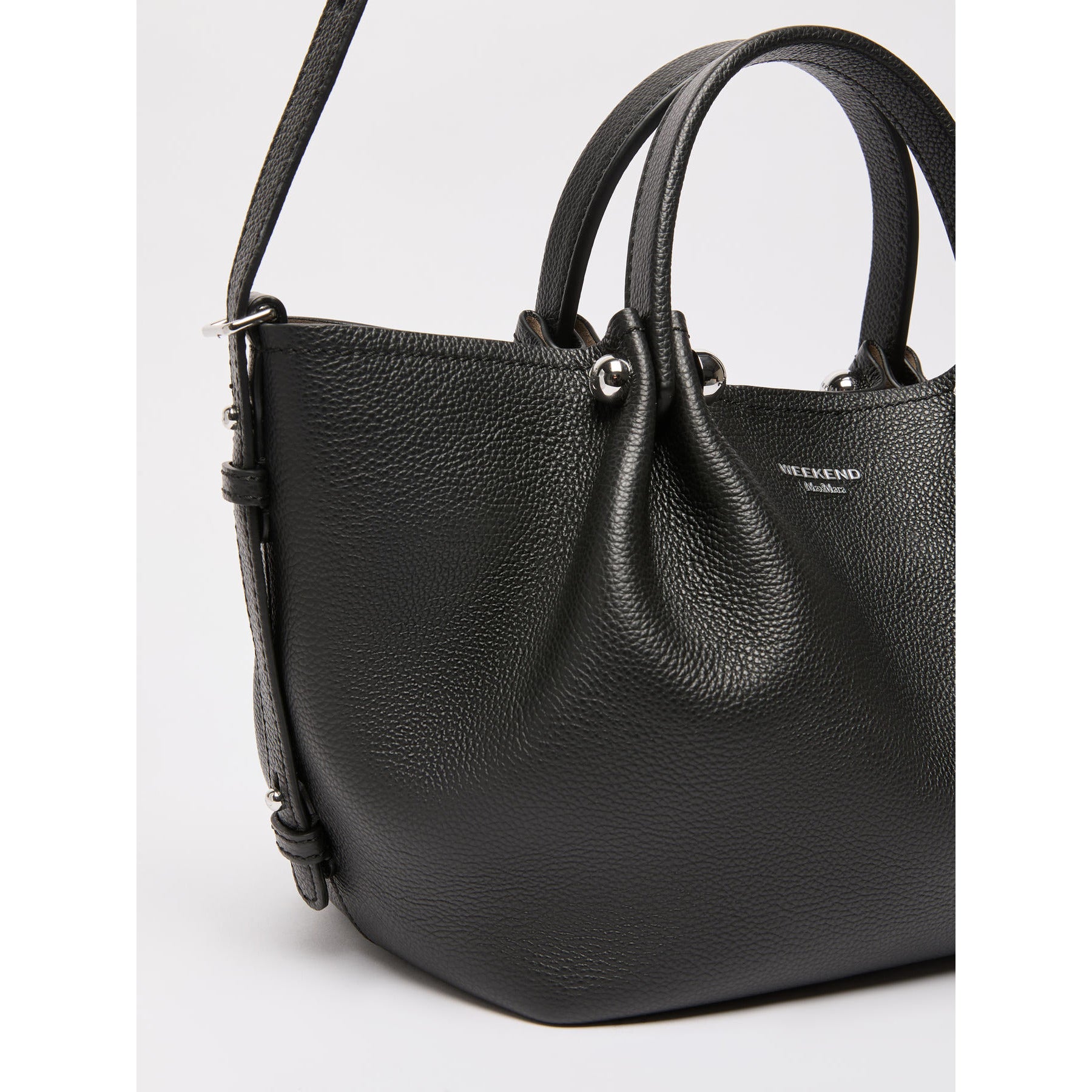 Borsa a mano Nero in pelle con logo WKADRITTO 2 WEEKEND MAX MARA 