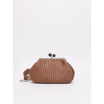 Borsa Nocciola Pasticcino Bag medium in pelle intrecciata WKAERE 1 WEEKEND MAX MARA 