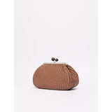 Borsa Nocciola Pasticcino Bag medium in pelle intrecciata WKAERE 1 WEEKEND MAX MARA 