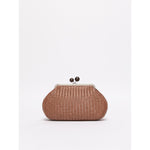 Borsa Nocciola Pasticcino Bag medium in pelle intrecciata WKAERE 1 WEEKEND MAX MARA 