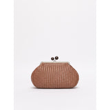 Borsa Nocciola Pasticcino Bag medium in pelle intrecciata WKAERE 1 WEEKEND MAX MARA 