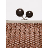 Borsa Nocciola Pasticcino Bag medium in pelle intrecciata WKAERE 1 WEEKEND MAX MARA 