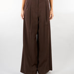 Pantalone Marrone in tela di lana WKDADELFI 13 WEEKEND MAX MARA 
