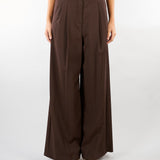 Pantalone Marrone in tela di lana WKDADELFI 13 WEEKEND MAX MARA 