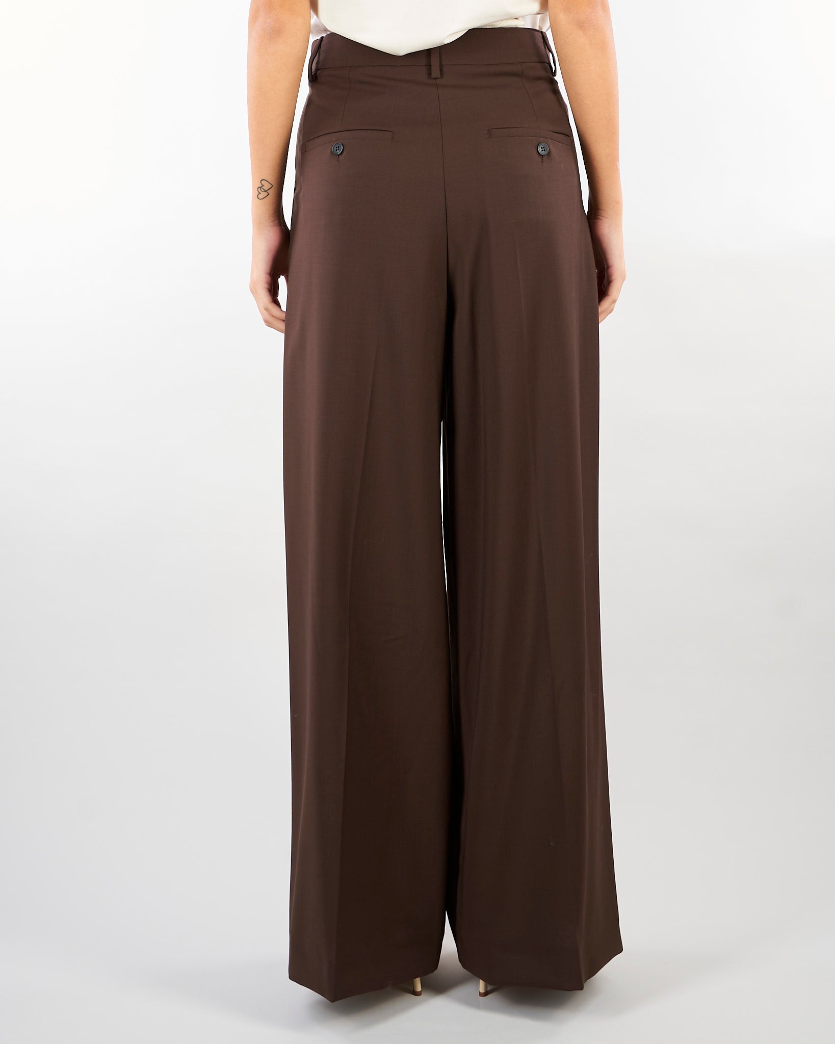 Pantalone Marrone in tela di lana WKDADELFI 13 WEEKEND MAX MARA 