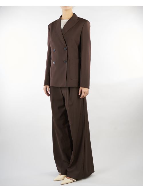 Pantalone Marrone in tela di lana WKDADELFI 13 WEEKEND MAX MARA 