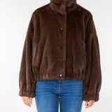 Giacca Marrone corta dalla texture soffice WKDANEMONE 1 WEEKEND MAX MARA 