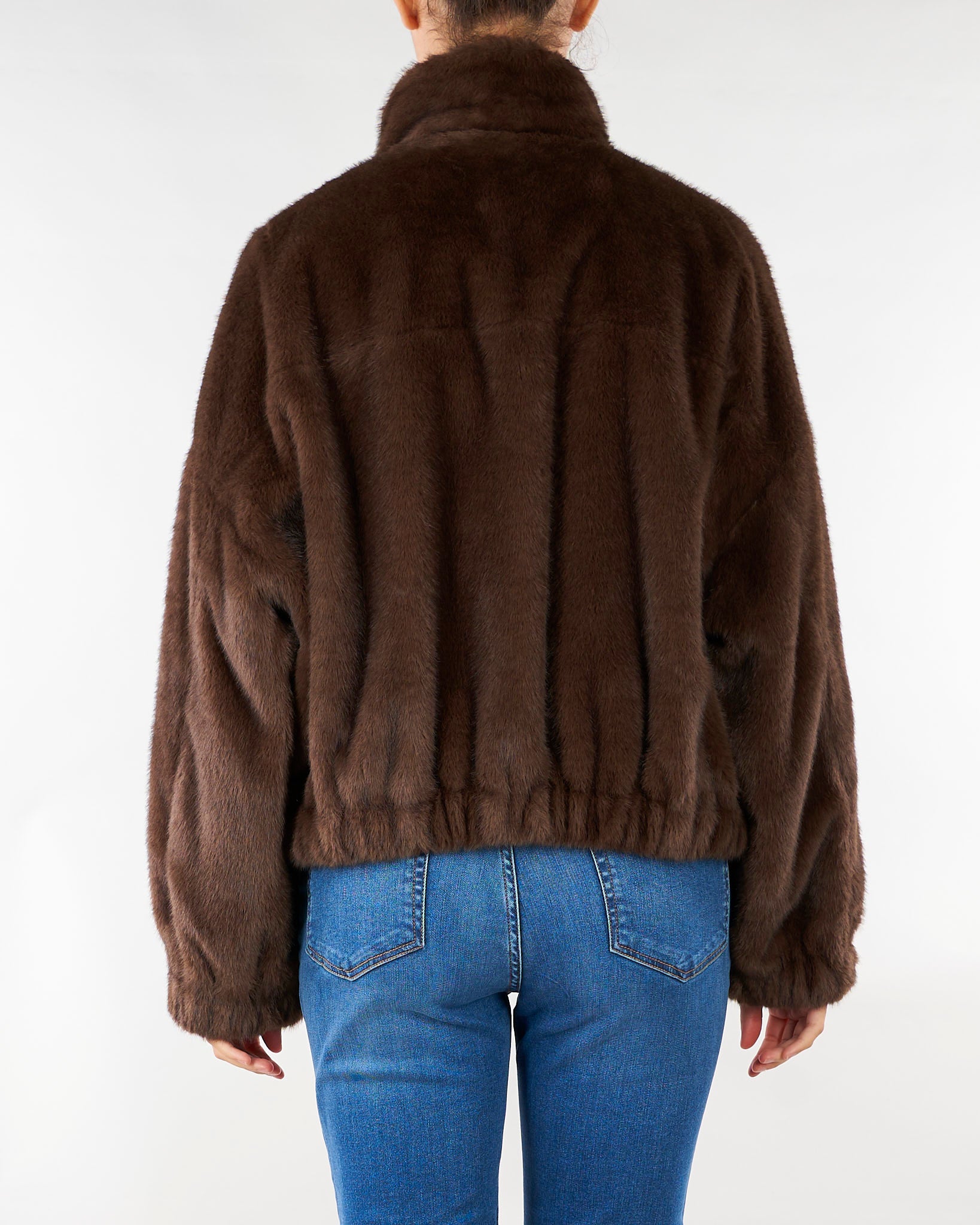 Giacca Marrone corta dalla texture soffice WKDANEMONE 1 WEEKEND MAX MARA 