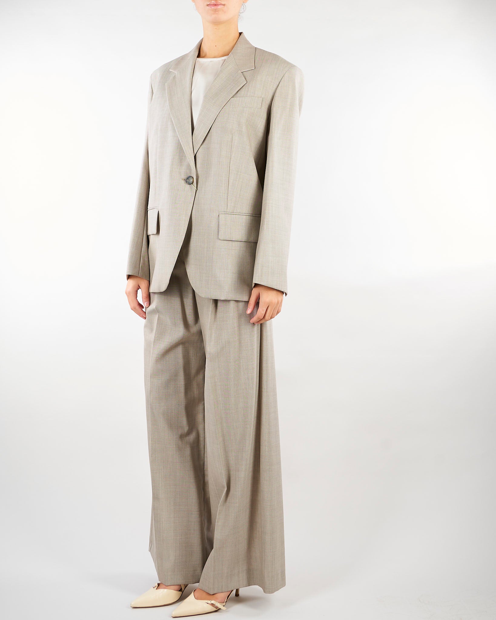 Blazer over Taupe in tela di lana WKDATTILA 1 WEEKEND MAX MARA 