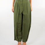 Pantalone Verde in cotone lavato WKDBACCA 3 WEEKEND MAX MARA 