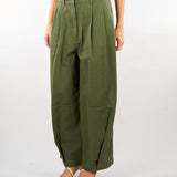 Pantalone Verde in cotone lavato WKDBACCA 3 WEEKEND MAX MARA 