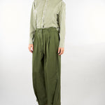 Pantalone Verde in cotone lavato WKDBACCA 3 WEEKEND MAX MARA 